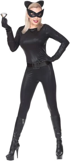 Zwart Super Cat Pak Vrouw -Halloween-Kostuums zwart super cat pak vrouw 4
