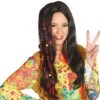 Zwarte Hippie Pruik Met Kralen -Halloween-Kostuums zwarte hippie pruik met kralen 0
